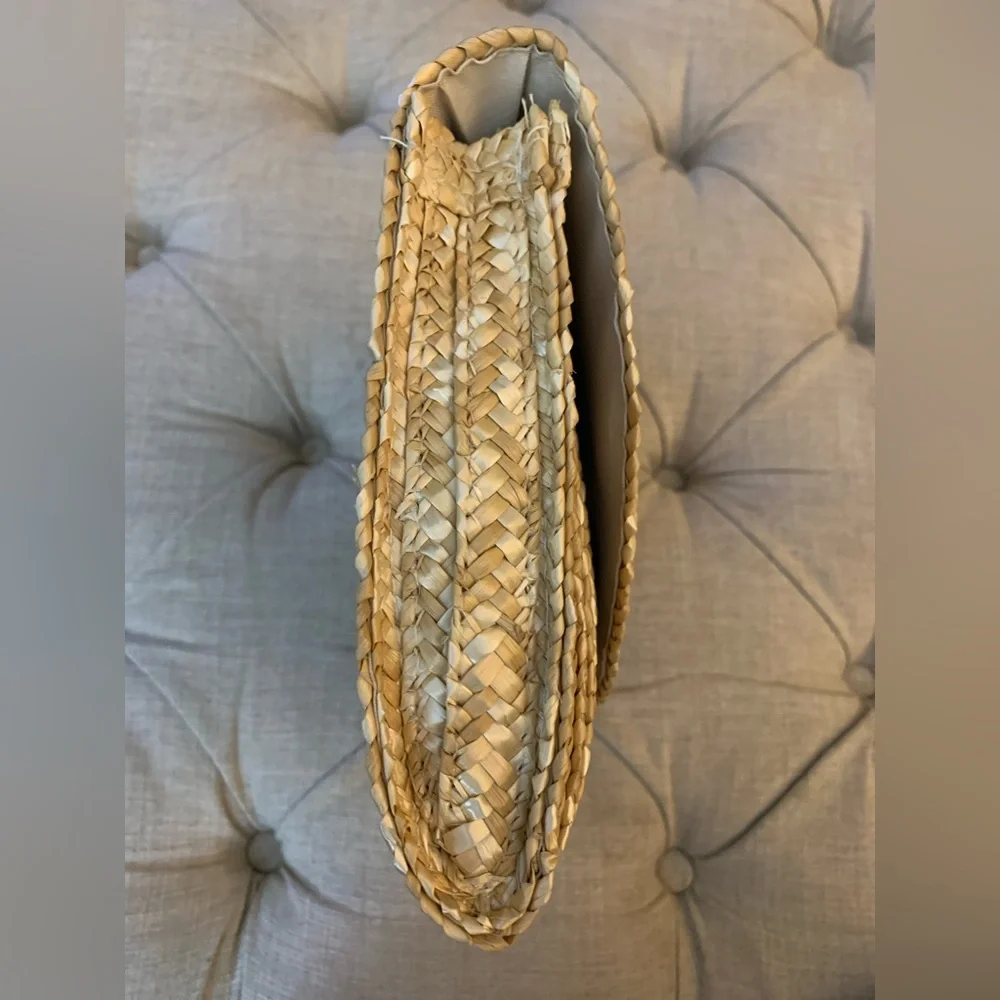 EWC Woven Straw Clutch Crossbody Bag Boho Summer Beach Neutral NWOT